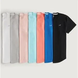 Hollister Shirts Nwt Hollister Mens Longline Curved Hem Logo Teeshirt 7pack Multiple Sizes Poshmark